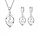  WOMEN'S SET SILVER PLATED EARRINGS NECKLACE PEARLS P, 2360