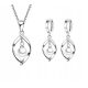  WOMEN'S SET SILVER PLATED EARRINGS NECKLACE PEARLS P, 2360