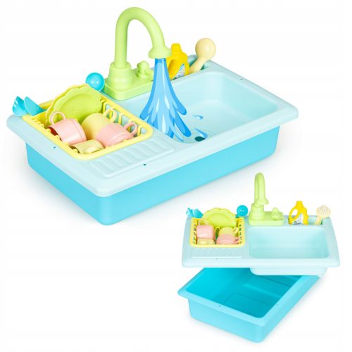  SINK WITH TAP FILLED WITH WATER 12 ACCESSORIES CHILDREN'S TOY