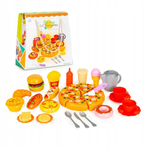  FAST FOOD PIZZA FRIES HOTDOG TOY SET FOR CHILDREN WITH VELCRO