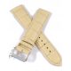  Beige Leather Long XL Watch Strap - 22mm - Crocodile Pattern Leather