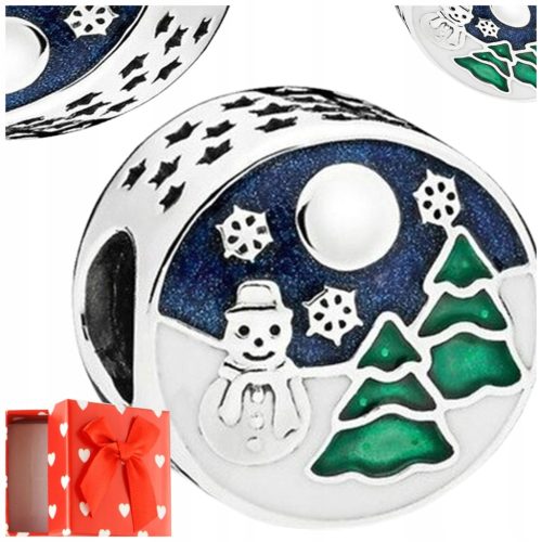  Charms pendant beads SNOWMAN s925 CHRISTMAS as a gift + BOX Free