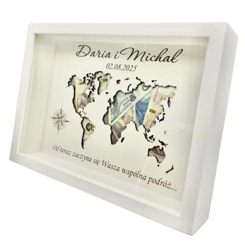  WEDDING Gift MONEY Frame World Map Wedding SOUVENIR WEDDING Engraving