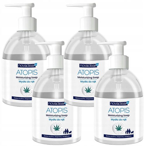 Novaclear Atopis Hemp Oil and Licorice Root Hand Soap 4-Pack, 300 ml Each
