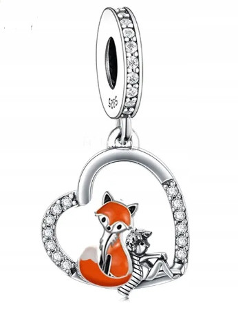  MD charms pendant heart fox fox stones S925