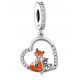  MD charms pendant heart fox fox stones S925