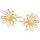  EARRINGS silver gold plated flower daisy little flower dedication box K809L