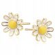  EARRINGS silver gold plated flower daisy little flower dedication box K809L