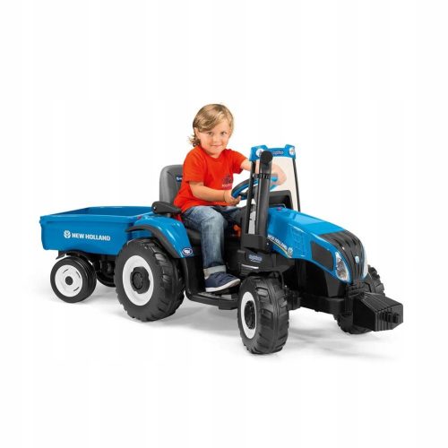  PEG PEREGO TRACTOR New Holland T8 with trailer ON 12V BATTERY