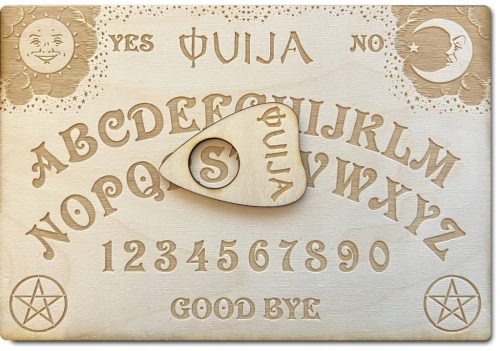  OUIJA DEVIL'S BOARD WOODEN BOARD ENGRAVING