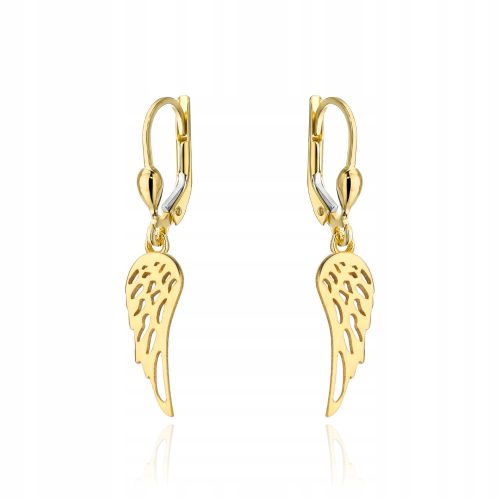  Earrings gold openwork wings FREE ENGRAVING