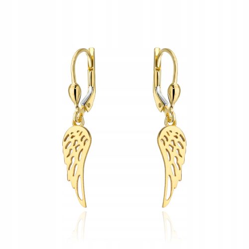  Earrings gold openwork wings FREE ENGRAVING