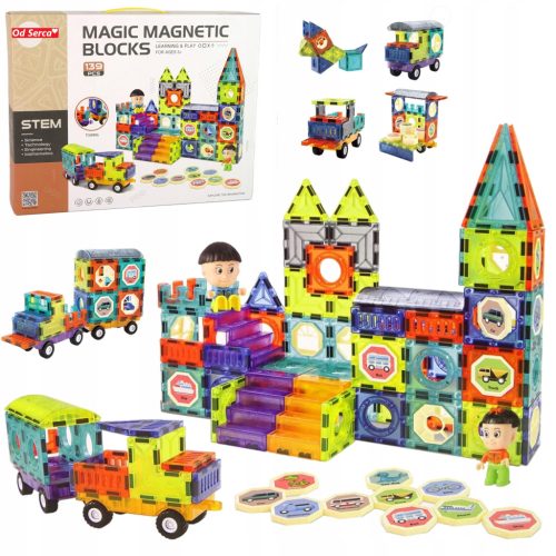  MAGNETIC BLOCKS LARGE SET 139 PIECES EDUCATIONAL 3D CASTLE AND VEHICLES