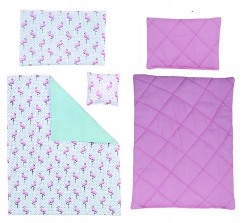  Bobi Collection - Doll Bedding - Flamingos - pillowcases and inserts - 5 pieces