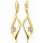  Gold earrings Long Hanging Wonderful Feminine with Cubic Zirconia Silver 925