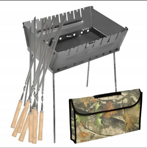  Grill mangal suitcase foldable charcoal for 8 skewers