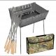  Grill mangal suitcase foldable charcoal for 8 skewers