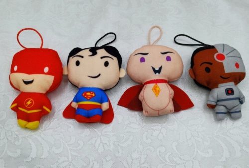  SUPER 4 mascots Superman, The Flash, Cyborg, Lulu