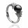  SILVER RING WITH BLACK PEARL AND ZIRCONS