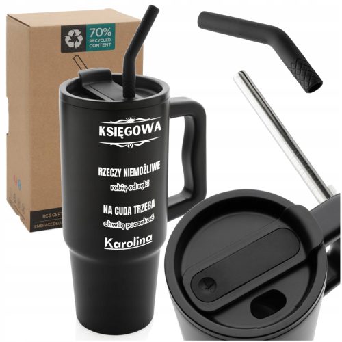  Thermo Mug With Handle Thermos 900ml With Straw For Coffee Tea + Engraving