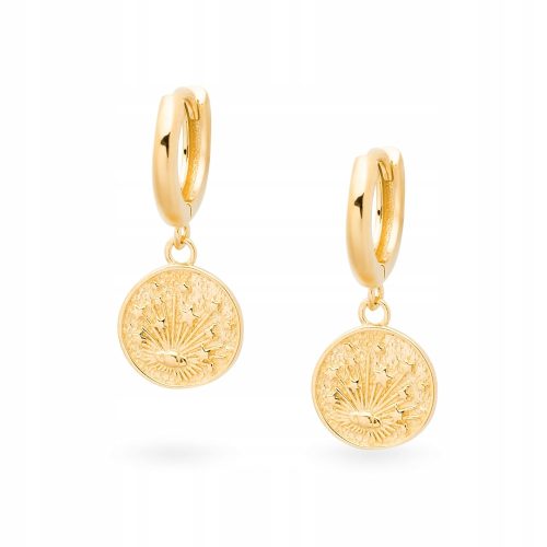  Gold-plated earrings hanging medallions with sky ANIA KRUK