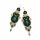  "Chiara" gold green long soutache earrings with moss agate