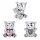  Set of 3 beads charms Teddy Bears I Love You Silver 925 in a gift box