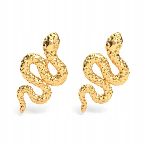  Stud earrings snakes silver plated with 24 karat gold + box