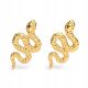  Stud earrings snakes silver plated with 24 karat gold + box