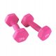  2x Dumbbells for exercises, non-slip, multifunctional training equipment, home, pink