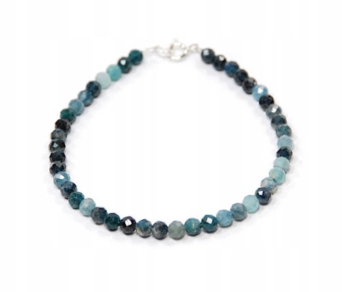  Bracelet blue TOURMALINE Indigolite faceted beads 4mm