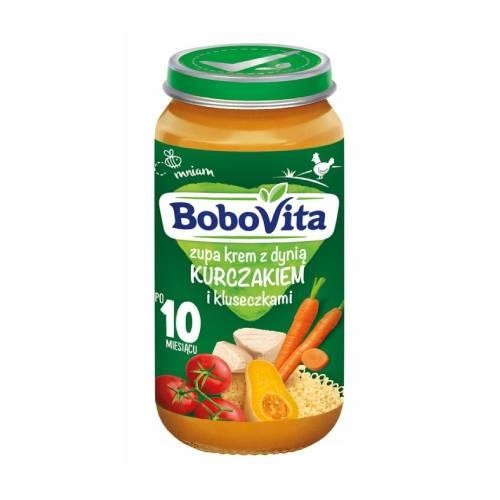  Bobovita Dinner Creamy soup with pumpkin, chicken and dumplings after 10 months 250 g Bobovita from 10 months 250 g chicken, vegetables