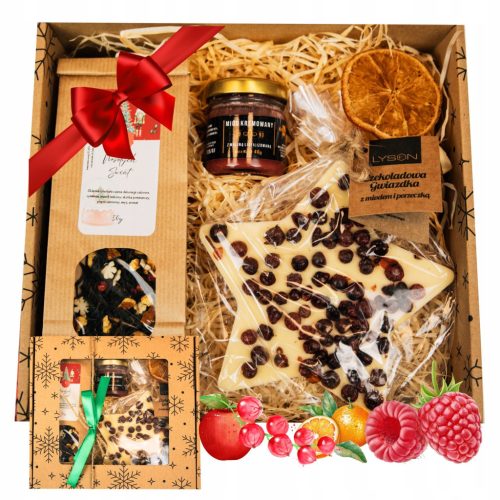 CHRISTMAS HOLY TEA SET GIFT BOX White chocolate with honey