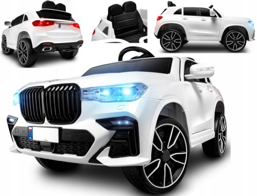  LARGE ELECTRIC SUV FOR CHILDREN 4X4 LED, REMOTE CONTROL, LEATHER, WHITE COLOUR 2-7 YEARS