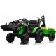  BATTERY CHILDREN'S EXCAVATOR TRACTOR 24V WITH TRAILER AND REMOTE CONTROL, GREEN