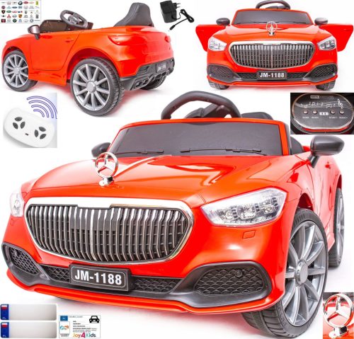  CHILDREN'S CAR CABRIO 12V MERCEDES STYLE LED LEATHER REMOTE CONTROL RED