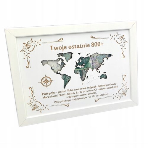 World Map Frame Your last 800+ GIFT 18th 18th Birthday Dedication