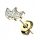  Titanium stud earring with three 0.8 gold