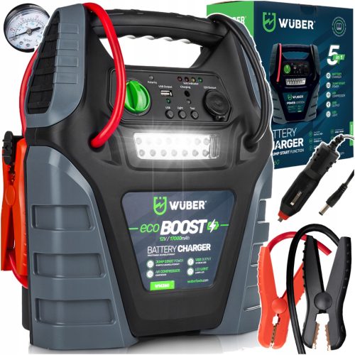  JUMP STARTER RECTIFIER STARTER POWERBANK COMPRESSOR LED LIGHT 5in1 17Ah