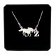  NECKLACE silver chain WITH HORSE horse + LETTER AM TO CHOOSE FROM 925