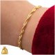  BEAUTIFUL WOMEN'S GOLD SINGAPORE BRACELET 2.5 mm ADJUSTABLE SILVER 925 20 cm