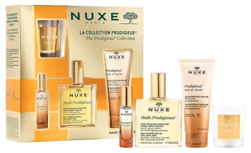 NUXE Prodigieux Essential Care Set: Oil, Shower Gel, Perfume, and Candle