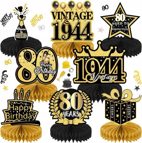  80th BIRTHDAY DECORATION EIGHTY TABLE BALLOONS GARLAND RETRO