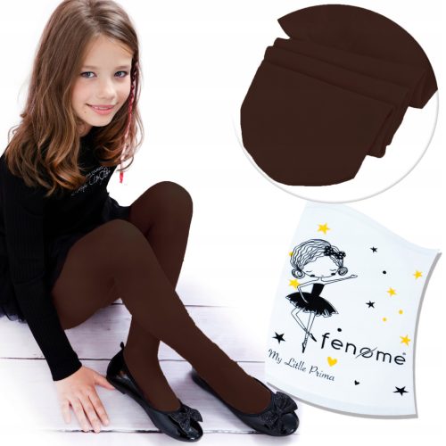  Tights BROWN chocolate children's girls MICROFIBRE opaque