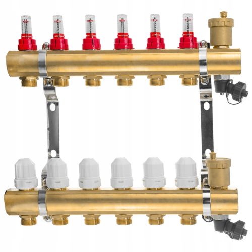  Underfloor heating manifold 6-2x valve 2x air vent