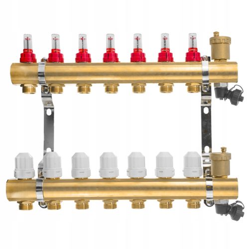  Underfloor heating manifold 7-2x valve 2x air vent