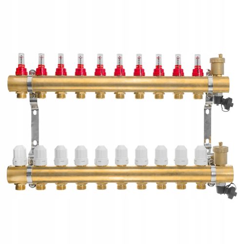  Underfloor heating manifold 10-2x valve 2x air vent