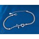  SILVER BRACELET LIFELINE HEART ZIRCONIES RHODIUM PLATED AS A GIFT