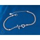 SILVER BRACELET LIFELINE HEART ZIRCONIES RHODIUM PLATED AS A GIFT