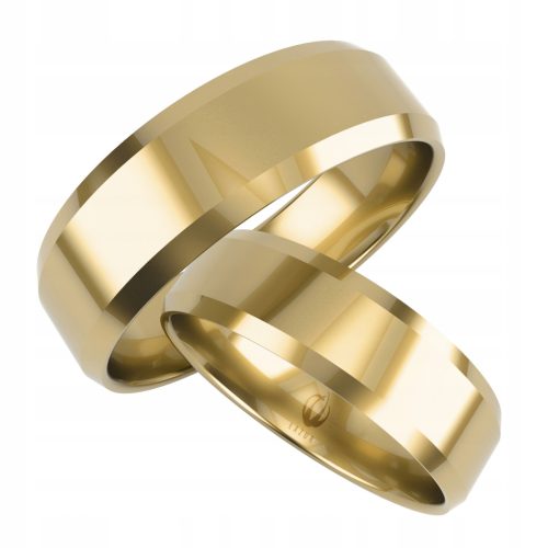  GOLD WEDDING RINGS - 333 fineness, beveled, 7mm